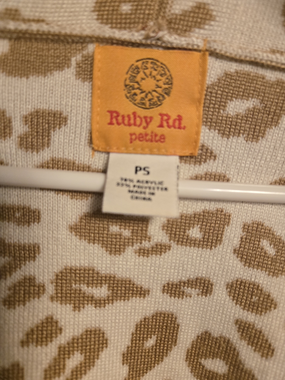 Ruby Rd. Beige & Cream Leopard-Print Open Cardigan - Picture 2 of 2